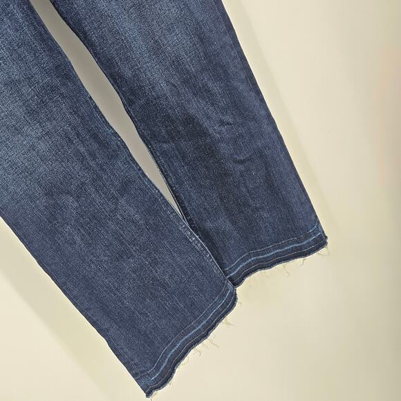 Veronica Beard Carolyn 10" Baby Boot Jeans Blue Dark Wash Lace Up Denim Size 26 - Picture 2 of 6